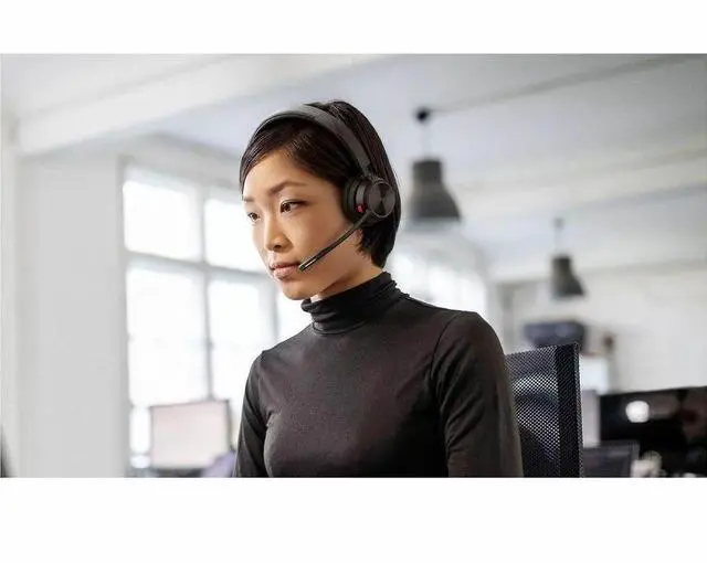 Alt view image 4 of 5 - Poly Savi 7320 Headset - Stereo - Wireless - DECT - 590.6 ft - Over-the-head - Binaural - Ear-cup - Noise Cancelling Microphone
