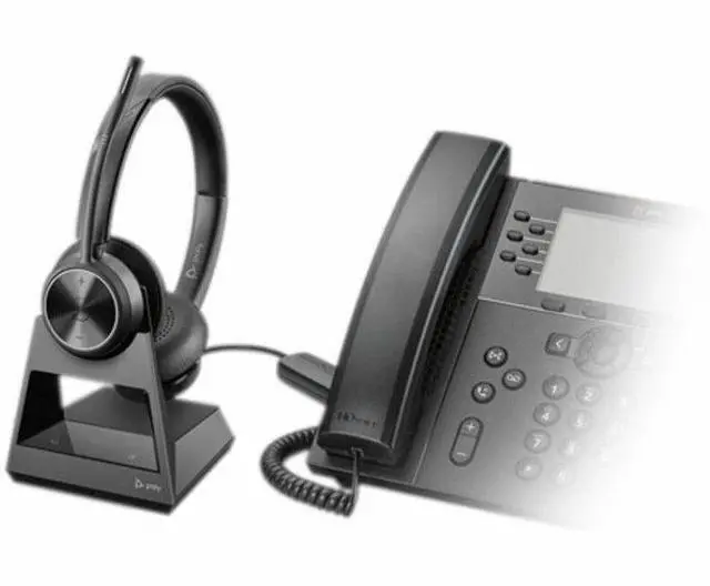 Alt view image 4 of 5 - Poly Savi 7300 Office 7320 Headset - Stereo - Wireless - DECT 6.0 - 590 ft - 20 Hz - 20 kHz - Over-the-head - Binaural - Ear-cup - Noise Cancelling Microphone