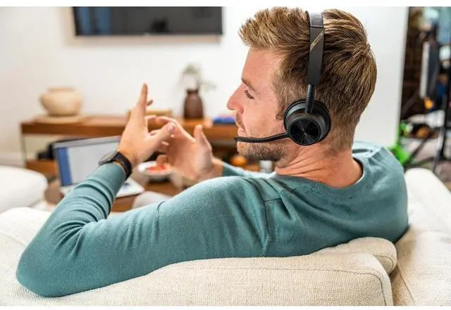 Alt view image 8 of 10 - Hp Poly Headsets Poly Voyager 4310 USB-A Headset Siri, Google Assistant Mono USB Type A Wired/Wireless Bluetooth 298.6 ft Model 76U48AA