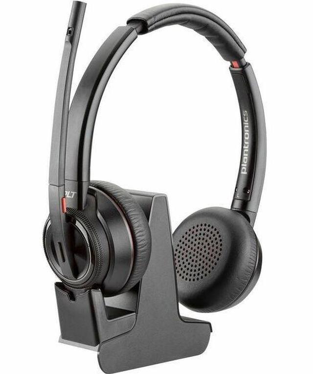 Poly Savi 8220-M Office Stereo DECT 1920-1930 MHz Headset TAA - Stereo - Wireless - Bluetooth/DECT - 590 ft - 32 Ohm - 20 Hz - 20 kHz - On-ear, Over-the-head - Binaural - Ear-cup - Noise Cancelling Microphone - Black - TAA Compliant