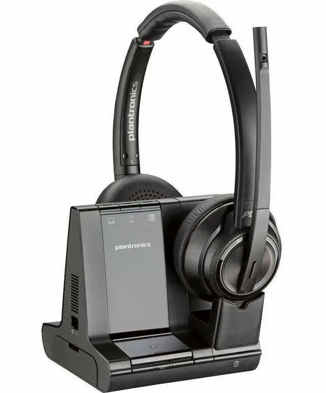 Alt view image 3 of 6 - Poly Savi 8220 Office Stereo DECT 1920-1930 MHz Headset - Microsoft Teams Certification - Stereo - Wireless - DECT - 590 ft - 32 Ohm - 20 Hz - 20 kHz - On-ear - Binaural - Ear-cup - Noise Cancelling M