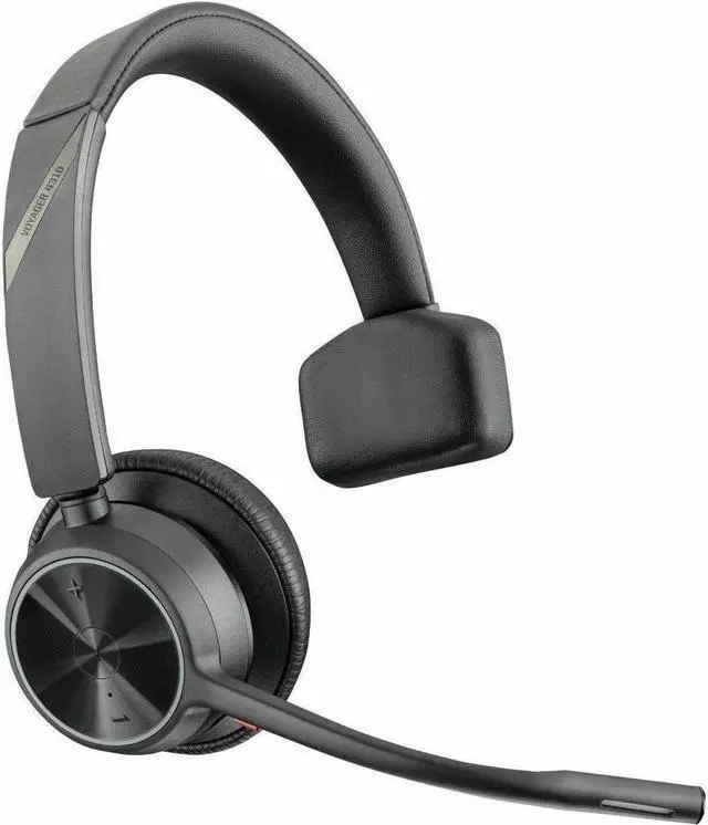 Alt view image 2 of 8 - Poly Voyager 4310 USB-AHeadset + BT700 dongle TAA - Google Assistant, Siri - Mono - USB Type A - Wired/Wireless - Bluetooth - 164 ft - 20 Hz - 20 kHz - On-ear, Over-the-head - Monaural - Supra-aural -