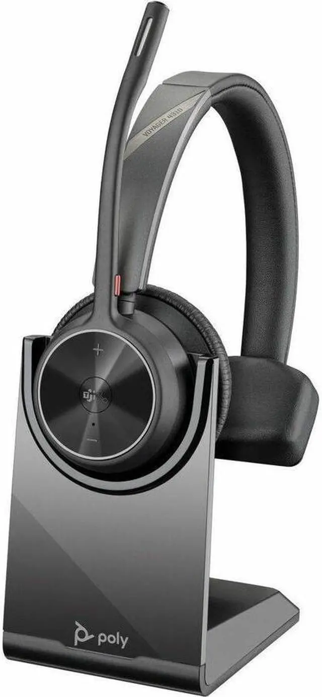 Alt view image 3 of 8 - Poly Voyager 4310 USB-AHeadset + BT700 dongle TAA - Google Assistant, Siri - Mono - USB Type A - Wired/Wireless - Bluetooth - 164 ft - 20 Hz - 20 kHz - On-ear, Over-the-head - Monaural - Supra-aural -