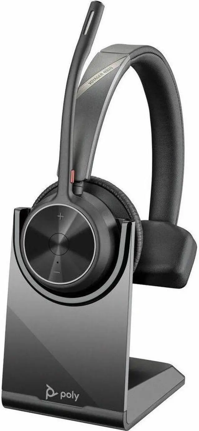 Alt view image 6 of 8 - Poly Voyager 4310 USB-AHeadset + BT700 dongle TAA - Google Assistant, Siri - Mono - USB Type A - Wired/Wireless - Bluetooth - 164 ft - 20 Hz - 20 kHz - On-ear, Over-the-head - Monaural - Supra-aural -