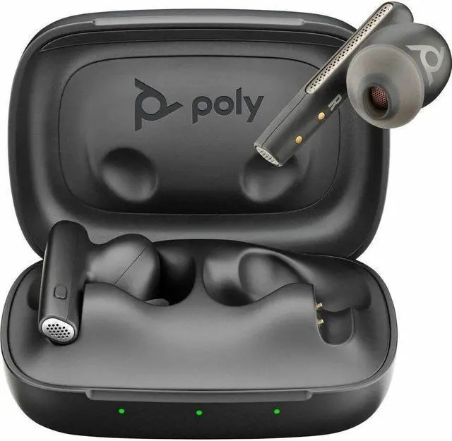 Alt view image 6 of 7 - Poly Voyager Free 60 UC Earset - Siri, Google Assistant - Stereo - True Wireless - Bluetooth - 98.4 ft - 20 Hz - 20 kHz - Earbud - Binaural - In-ear - Carbon Black