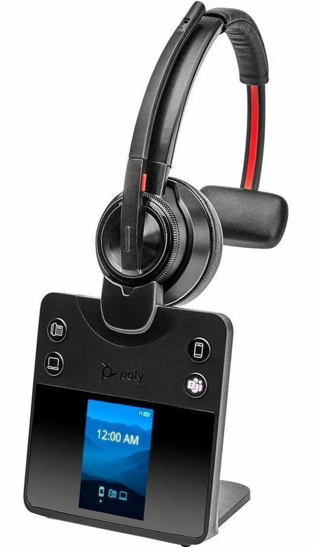 Alt view image 2 of 9 - Poly Savi 8410 Office Monaural Microsoft Teams Certified DECT 1920-1930 MHz Headset - Microsoft Teams Certification - Mono - USB Type C - Wireless - Bluetooth/DECT - 590.6 ft - 32 Ohm - 20 Hz - 20 kHz