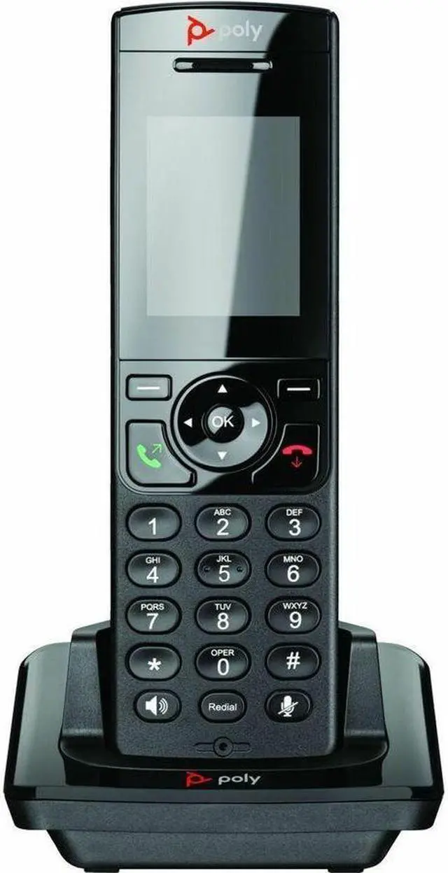 Alt view image 4 of 9 - Poly VVX D230 DECT Phone Handset and Charging Cradle w/ Power Supply 89B48AAABA