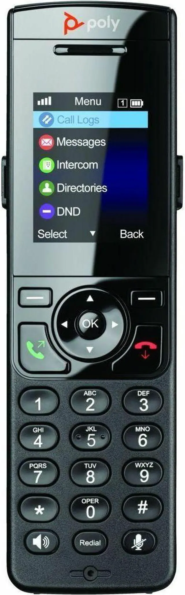 Alt view image 5 of 9 - Poly VVX D230 DECT Phone Handset and Charging Cradle w/ Power Supply 89B48AAABA