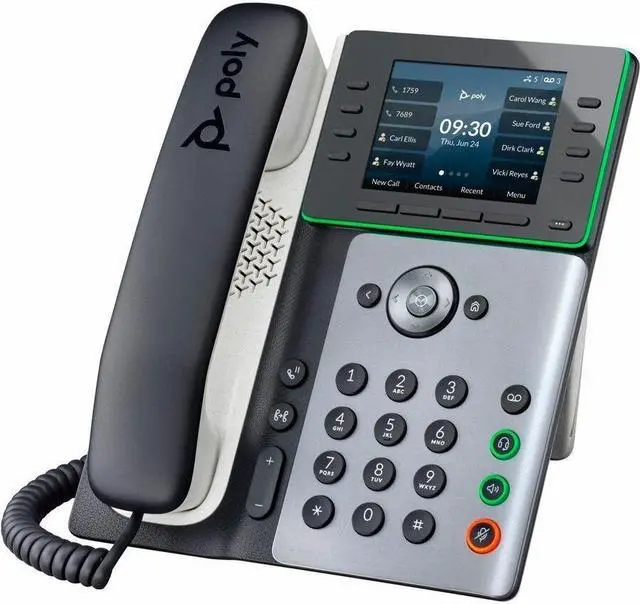 Alt view image 3 of 7 - HP Poly Edge E300 IP Phone Corded Corded Desktop Black TAA Compliant Model 89B51AA#ABA