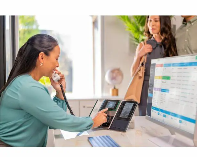 Alt view image 9 of 16 - HP Poly Edge IP Phone Corded Corded Desktop 14x Total Line VoIP 2x Network RJ-45 PoE Ports Model 82M93AA