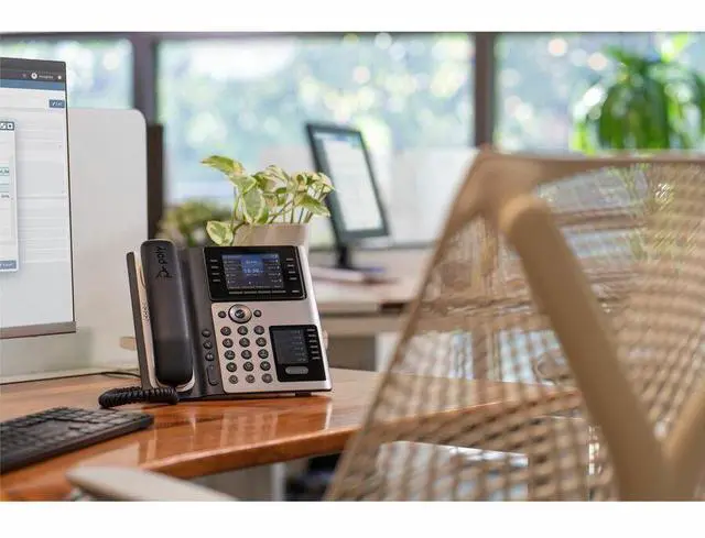 Alt view image 12 of 16 - HP Poly Edge IP Phone Corded Corded Desktop 14x Total Line VoIP 2x Network RJ-45 PoE Ports Model 82M93AA