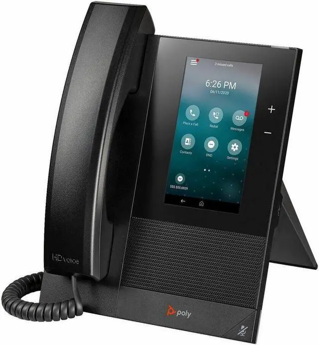 Alt view image 6 of 7 - HP Poly CCX 400 IP Phone Corded Wall Mountable Desktop Black 24x Total Line VoIP 2x Network RJ-45 PoE Ports Model 84C14AA#ABA
