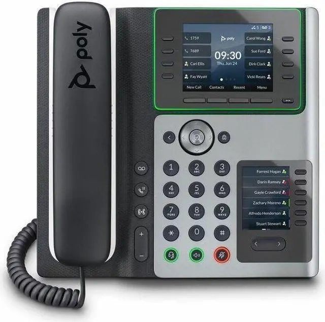 Alt view image 6 of 15 - HP Poly Edge E450 IP Phone Corded/Cordless Wi-Fi, Bluetooth Desktop Black VoIP IEEE 802.11a/b/g/n/ac 2x Network RJ-45 PoE Ports Model 82M90AA