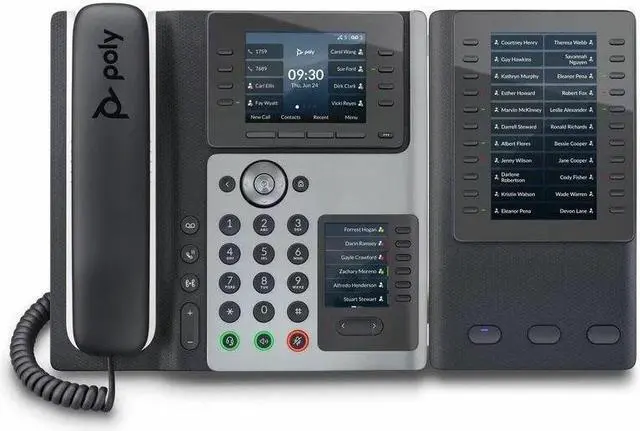 Alt view image 7 of 15 - HP Poly Edge E450 IP Phone Corded/Cordless Wi-Fi, Bluetooth Desktop Black VoIP IEEE 802.11a/b/g/n/ac 2x Network RJ-45 PoE Ports Model 82M90AA