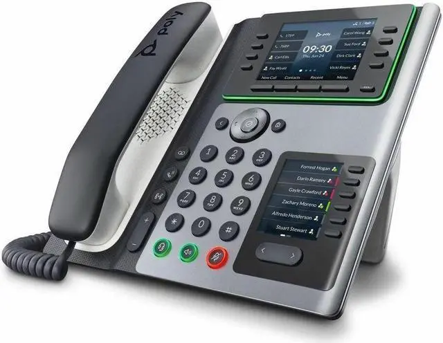 Alt view image 9 of 15 - HP Poly Edge E450 IP Phone Corded/Cordless Wi-Fi, Bluetooth Desktop Black VoIP IEEE 802.11a/b/g/n/ac 2x Network RJ-45 PoE Ports Model 82M90AA