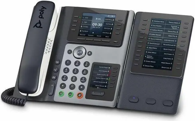Alt view image 10 of 15 - HP Poly Edge E450 IP Phone Corded/Cordless Wi-Fi, Bluetooth Desktop Black VoIP IEEE 802.11a/b/g/n/ac 2x Network RJ-45 PoE Ports Model 82M90AA