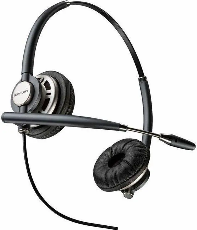 Main image of Poly EncorePro HW720D Headset - Stereo - USB Type A - Wired - On-ear, Over-the-head - Binaural - Ear-cup - 2.92 ft Cable - Noise Cancelling, Omni-directional Microphone - Black - TAA Compliant