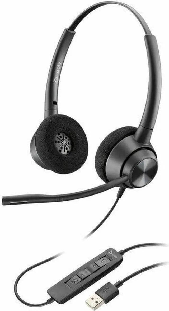 Main image of Poly EncorePro 310 Headset - Microsoft Teams Certification - Stereo - USB Type A - Wired - 32 Ohm - 50 Hz - 8 kHz - On-ear - Binaural - Ear-cup - Noise Cancelling, Uni-directional Microphone - Noise C