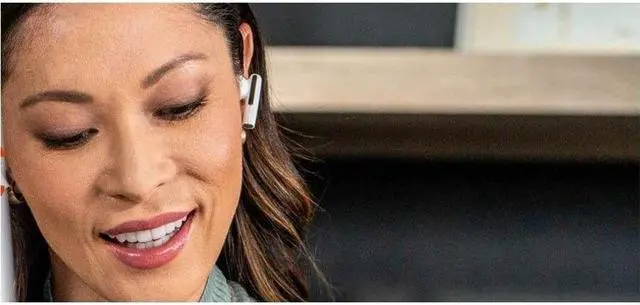 Alt view image 2 of 8 - Poly Voyager Free 60 UC White Sand Earbuds +BT700 USB-C Adapter +Basic Charge Case - Siri, Google Assistant - Stereo - True Wireless - Bluetooth - 98.4 ft - 20 Hz - 20 kHz - Earbud - Binaural - In-ear