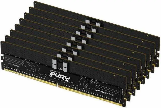 Main image of Kingston 256GB (8 x 32GB) DDR5 6400MT/s CL32 FURY Renegade Pro RDIMM Black XMP - For Motherboard - 256 GB (8 x 32GB) - DDR5-6400/PC5-51200 DDR5 SDRAM - 6400 MHz Single-rank Memory - CL32 - 1.40 V - EC