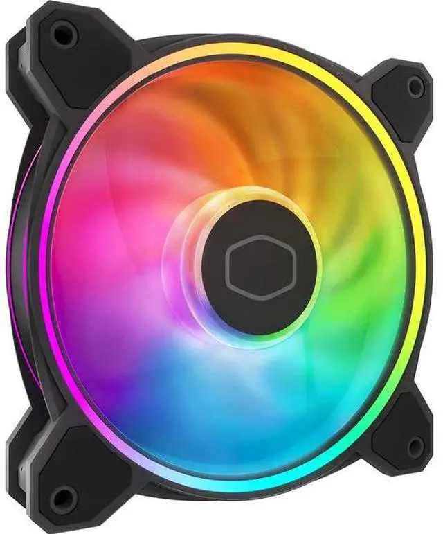 Alt view image 3 of 9 - Cooler Master MasterFan MF120 Halo² PC Case|Liquid Cooler|Air Cooler Fan, Dual Loop Gen 2 ARGB LEDs Rings, Dynamic PWM 120mm 2,050 RPM, Air Balance Blades, Hybrid Frame (MFL-B2DN-21NP2-R2)