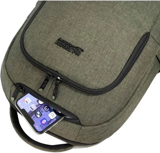 Alt view image 6 of 8 - Urban Factory CYCLEE CITY 10.5-15.6" Laptop Backpack Khaki Camouflage ECB35UF