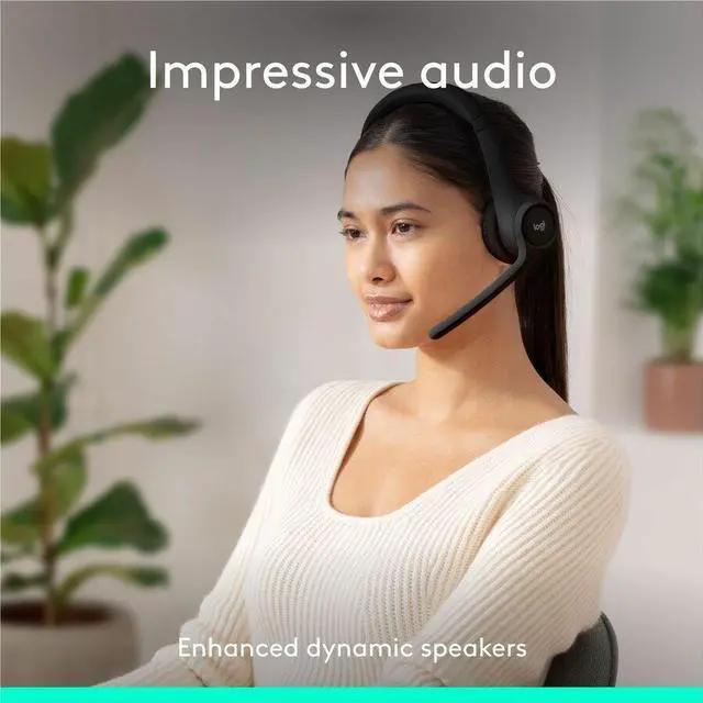 Alt view image 2 of 15 - Logitech Zone 300 Wireless Bluetooth Headset With Noise-Canceling Microphone, Compatible with Windows, Mac, Chrome, Linux, iOS, iPadOS, Android - Black