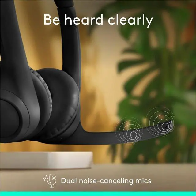 Alt view image 6 of 15 - Logitech Zone 300 Wireless Bluetooth Headset With Noise-Canceling Microphone, Compatible with Windows, Mac, Chrome, Linux, iOS, iPadOS, Android - Black