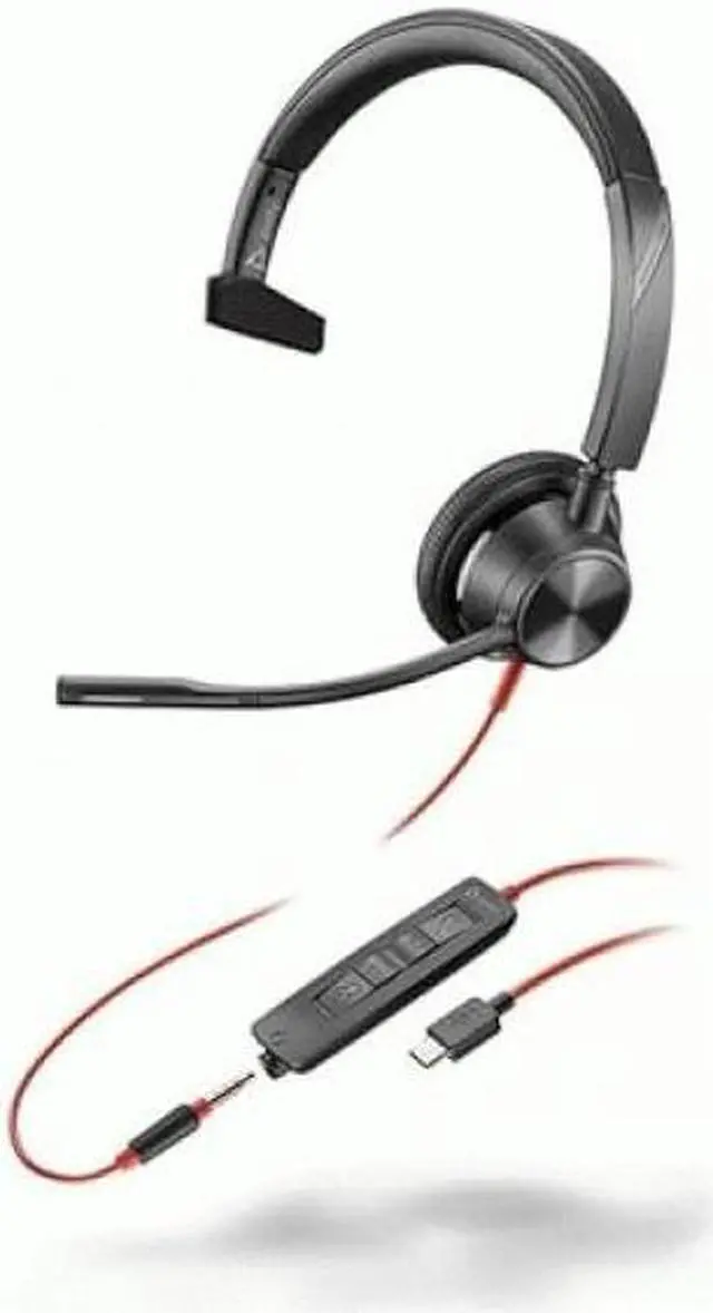 Alt view image 3 of 3 - Hp Poly Headsets Poly Blackwire 3315 USB-C Headset Model 76J14AA