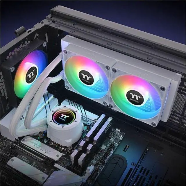 Alt view image 5 of 9 - Thermaltake TH240 V2 ARGB Snow CL-W364-PL12SW-A All-In-One Liquid Cooler