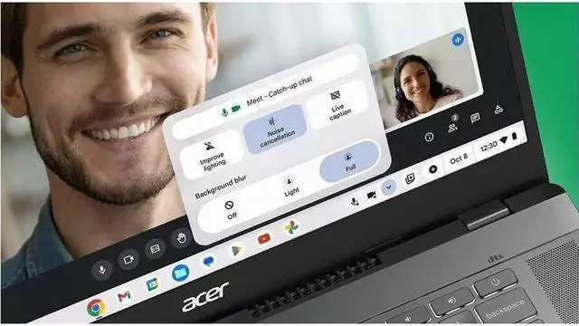 Alt view image 9 of 10 - Acer Chromebook Plus 514  14" Touchscreen Chromebook - WUXGA - 1920 x 1200 - AMD Ryzen 3 7320C Quad-core (4 Core) 2.40 GHz - 8 GB Total RAM - 256 GB SSD - Iron Model CBE574-1T-R7WJ