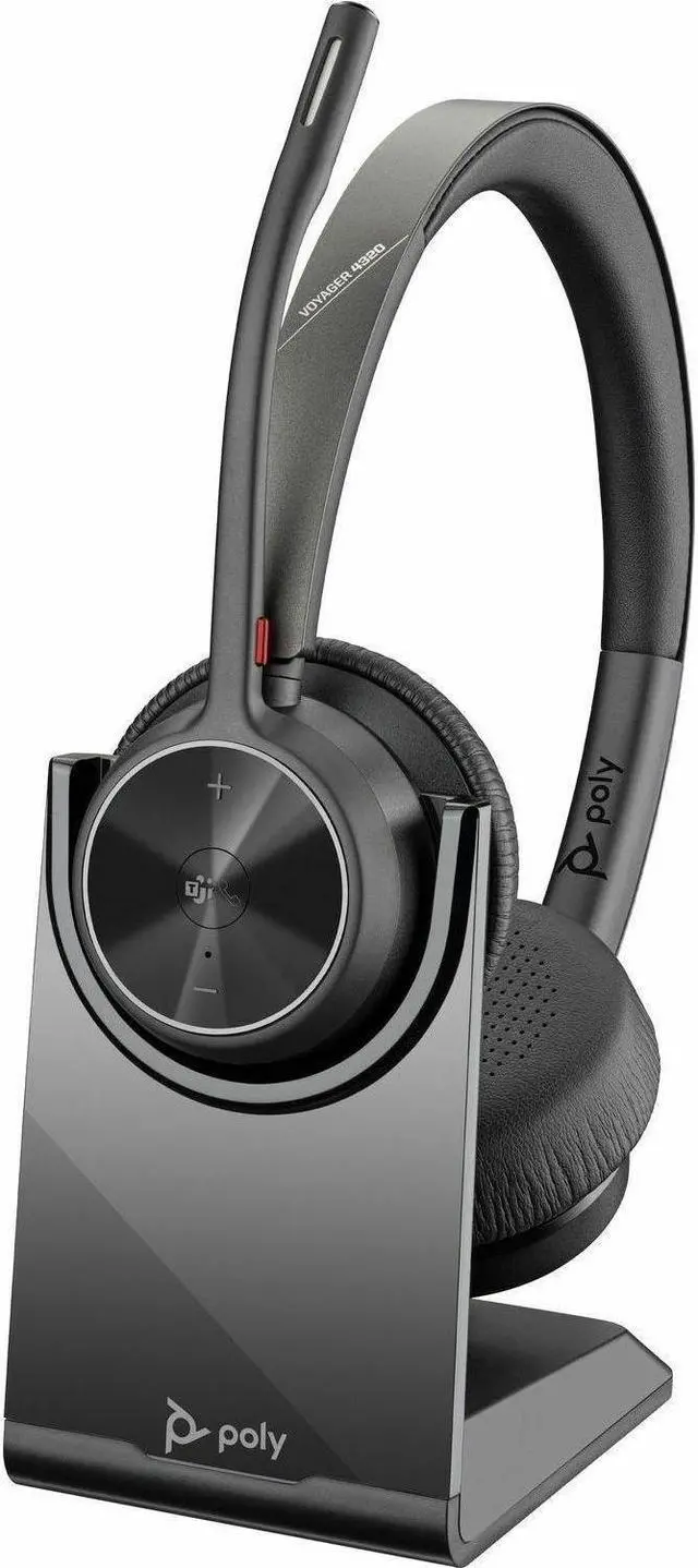 Alt view image 7 of 15 - Poly Voyager 4320-M Binaural On-Ear Wireless Headset w/ BT700 7E2M1AAABA