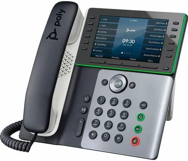 Alt view image 2 of 6 - Poly Edge E500 IP Phone Corded Corded Desktop Wall Mountable Black