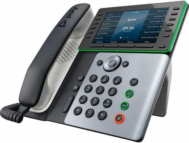 Alt view image 4 of 6 - Poly Edge E500 IP Phone Corded Corded Desktop Wall Mountable Black