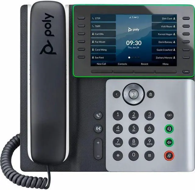 Alt view image 6 of 6 - Poly Edge E500 IP Phone Corded Corded Desktop Wall Mountable Black