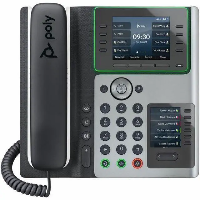 Alt view image 2 of 11 - HP Poly Edge E400 IP Phone and PoE enabled, Corded desktop phone TAA Compliant | 89B54AA#ABA