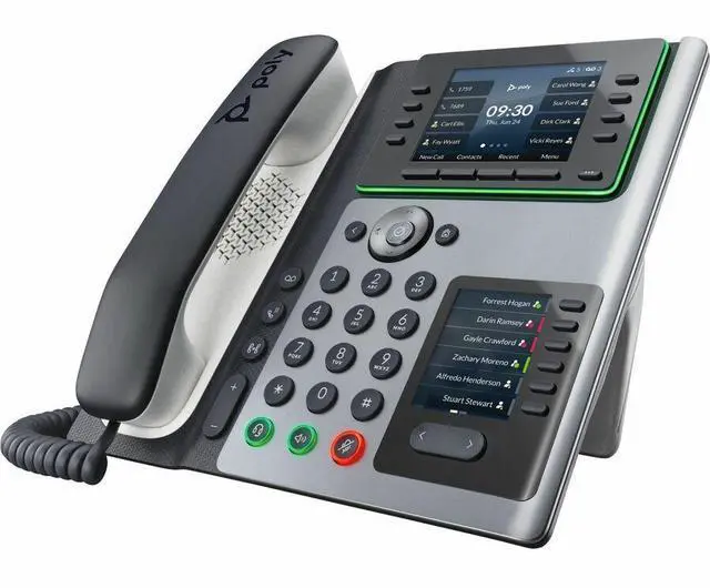 Alt view image 4 of 11 - HP Poly Edge E400 IP Phone and PoE enabled, Corded desktop phone TAA Compliant | 89B54AA#ABA