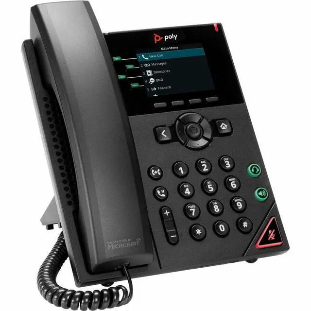 Alt view image 3 of 12 - HP Poly VVX 250 4-Line IP Corded Phone and PoE-Enabled GSA/TAA-US | 89B64AA#ABA