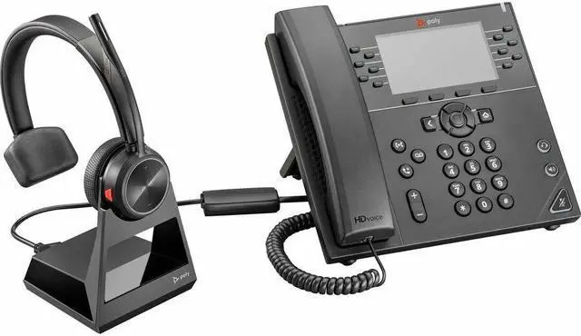 Alt view image 5 of 6 - Hp Poly Headsets Wireless DECT Headset System For Desk Phones Mono Wireless DECT 393.7 ft Model 783Q5AA#ABA