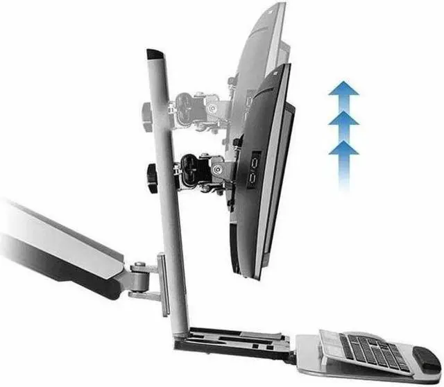 Alt view image 4 of 8 - Mount-It! Wall Mount for Monitor Workstation CPU Gray MI7906