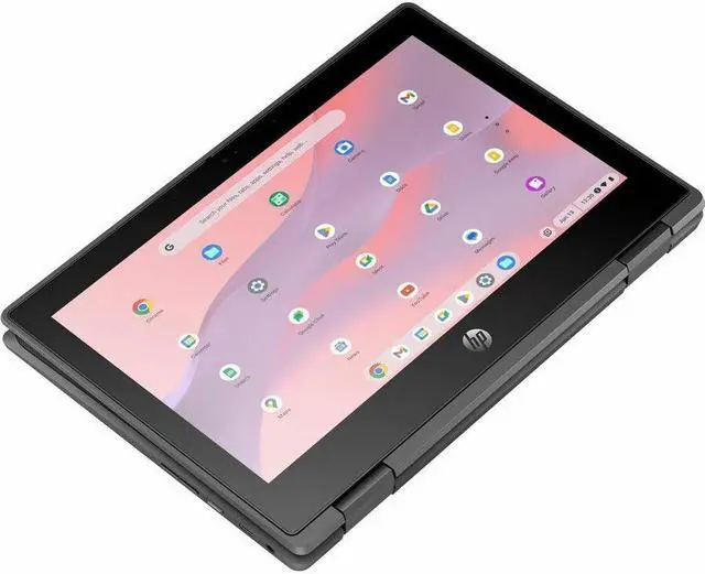 Alt view image 3 of 8 - HP Pro x360 Fortis 11 G5 11.6" Touchscreen Rugged Convertible 2 in 1 Chromebook - HD - Intel N-Series N100 - 8 GB - 64 GB Flash Memory - Jack Black - Intel Chip - 1366 x 768 - ChromeOS - Intel UH