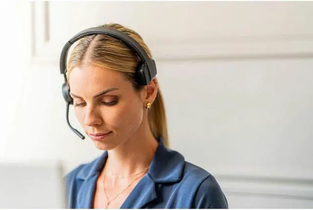Alt view image 2 of 15 - Poly Bluetooth Office Headset - Microsoft Teams Certification - Mono - USB Type C - Wired/Wireless - Bluetooth - 164 ft - 20 Hz - 20 kHz - Over-the-head - Monaural - Ear-cup - 4.92 ft Cable - Noise Ca