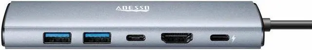 Alt view image 2 of 9 - Adesso AUH-4035 Docking Station - for Notebook/Tablet PC/Smartphone/Monitor/TV/Projector - Charging Capability - Memory Card Reader - SD, TransFlash - USB Type C - 1 Displays Supported - 4K @ 60Hz - 3