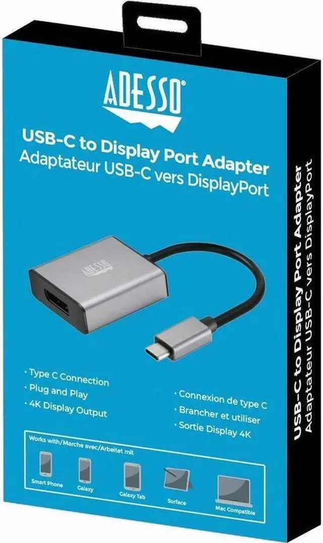 Alt view image 3 of 9 - Adesso AUH-4035 Docking Station - for Notebook/Tablet PC/Smartphone/Monitor/TV/Projector - Charging Capability - Memory Card Reader - SD, TransFlash - USB Type C - 1 Displays Supported - 4K @ 60Hz - 3