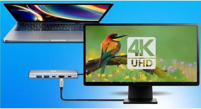 Alt view image 6 of 9 - Adesso AUH-4035 Docking Station - for Notebook/Tablet PC/Smartphone/Monitor/TV/Projector - Charging Capability - Memory Card Reader - SD, TransFlash - USB Type C - 1 Displays Supported - 4K @ 60Hz - 3