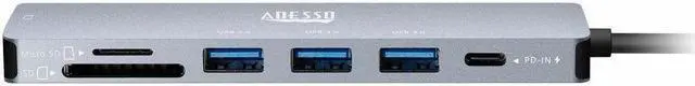 Alt view image 3 of 16 - Adesso AUH-4025 Docking Station - for Notebook/Flash Drive/Memory Card Reader/Monitor/Tablet/Smartphone - Charging Capability - Memory Card Reader - SD, TransFlash - USB Type C - 2 Displays Supported