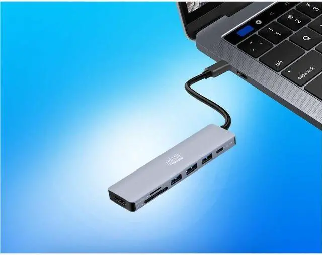 Alt view image 4 of 16 - Adesso AUH-4025 Docking Station - for Notebook/Flash Drive/Memory Card Reader/Monitor/Tablet/Smartphone - Charging Capability - Memory Card Reader - SD, TransFlash - USB Type C - 2 Displays Supported
