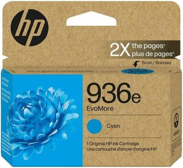 Alt view image 8 of 8 - HP 936e EvoMore Cyan Original Ink Cartridge, 1,650 pages, 4S6V3LN