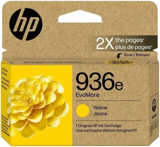 Alt view image 8 of 8 - HP 936e EvoMore Yellow Original Ink Cartridge, 1,650 pages, 4S6V5LN