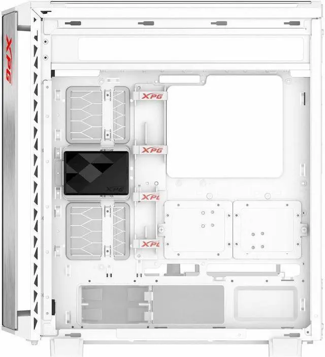 Alt view image 7 of 11 - XPG Battlecruiser II Mid-Tower ATX PC Gaming Case: Exoskeleton-Driven, Futuristic Aesthetics, Efficient Airflow, 420mm Radiator Support, GPU Holder, Cable Management, White (BATTLECRUISERIIST-WHCWW )